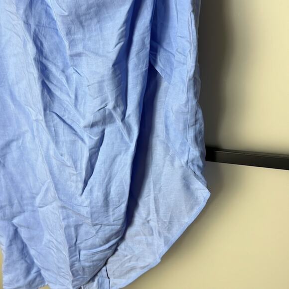 NWT & Other Stories Asymmetric Pleated Midi Skirt in Mid Blue Size 10 - Picture 2 of 9